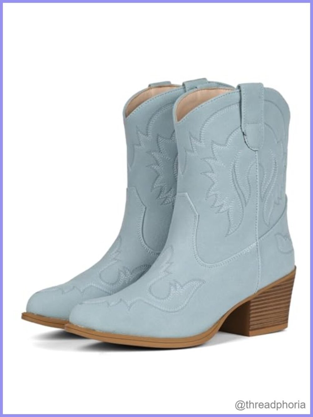 Women's Ankle Cowboy Boots Pointed Toe Vegan Leather Western Booties